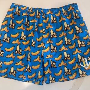 Baseball Lifestyle 101 Blue Kids Shorts with Banana Print YXL